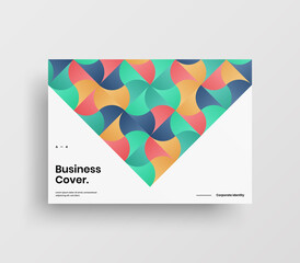 Creative business abstract horizontal front page vector mock up. Corporate geometric report cover illustration design layout. Company identity brochure template.