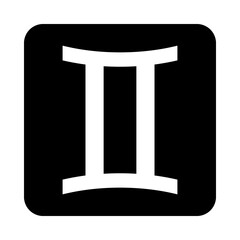 Germini symbol on white.