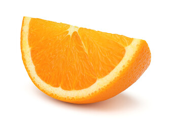 A slice of orange isolated on the white background ,Orange single.