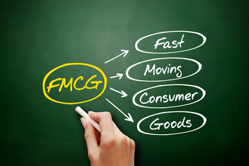 FMCG - Fast Moving Consumer Goods acronym, business concept background