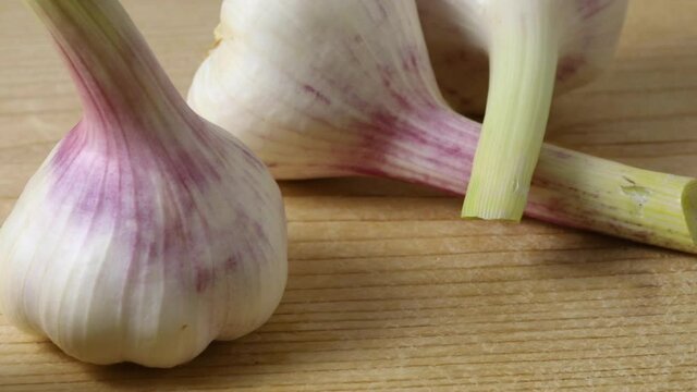 Fresh picked garlic and cloves