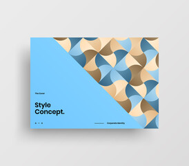 Creative business abstract horizontal front page vector mock up. Corporate geometric report cover illustration design layout. Company identity brochure template.