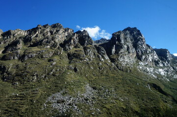 landscape in the mountains huaraz peru Churup