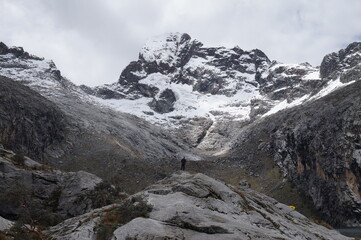 Fototapeta na wymiar snow covered mountains huaraz peru