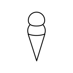 ice cream cone icon, line style