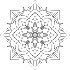 Easy Mandala coloring book simple and basic for beginners, seniors and children. Set of Mehndi flower pattern for Henna drawing and tattoo. Decoration in ethnic oriental, Indian style.
