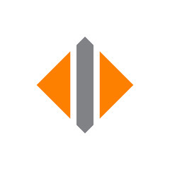 Rhombus shape icon logo design template