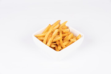 french fries in a white bowl