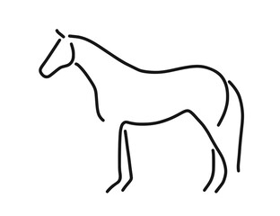 Modern line design style banner with a horse
