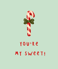 Сhristmas card with canes