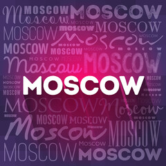 Moscow wallpaper word cloud, travel concept background