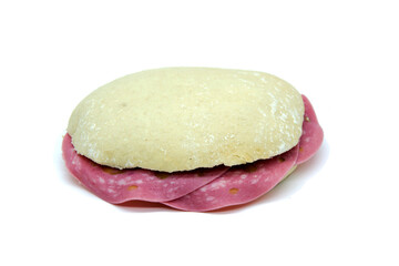 Mortadella sandwich on homemade spanish bread