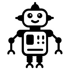 
Cloud robot vector, editable icon of cloud hosting
