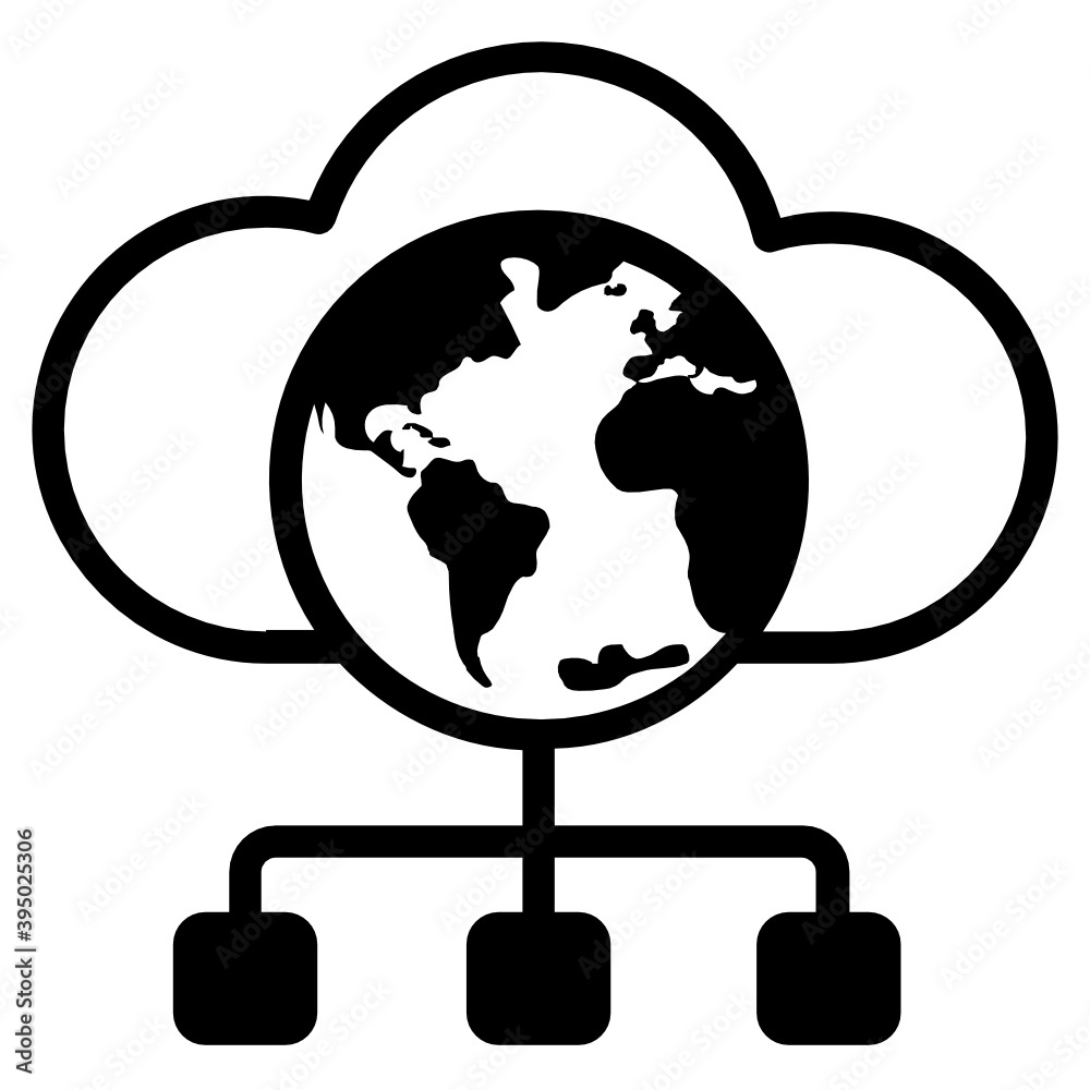 Wall mural icon of data security in filled vector, security shield with data server racks