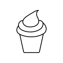 party cupcake icon, line style