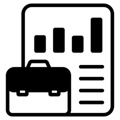 
Business case icon, business sheet with suitcase 
