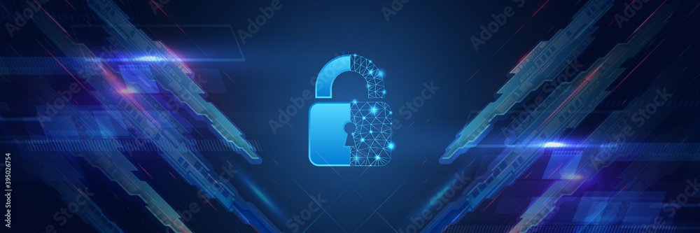 Poster Data protection, privacy, and internet security concept. Cyber security for business and internet project. Vector illustration of a data security services.