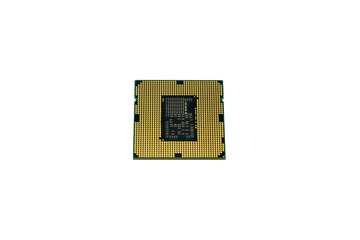 Computer cpu chip isolated on white background