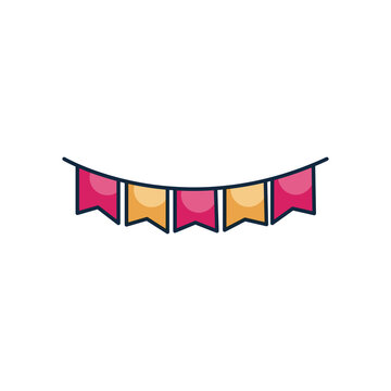 party pennants icon, flat style
