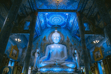 Wat Rong Suea Ten, the Blue Temple in Chiang Rai, Chiang Mai province, Thailand