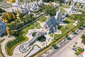 Fototapeta na wymiar Wat Rong Khun, the White Temple in Chiang Rai, Chiang Mai province, Thailand