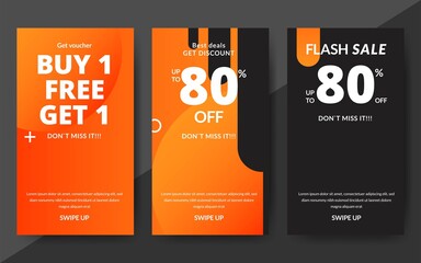 Flash sale discount banner template promotion, end of season special offer banner, template design for media promotions and social media promo, vector illustration.