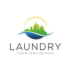 Fototapeta premium House Cleaning Logo. Cleaning Service Logo Vector Template