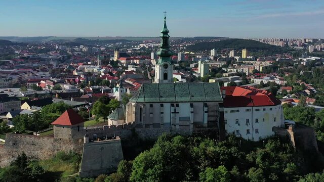 Aerial view of the castle in the city of Nitra in Slovakia