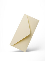 Beige envelope on a white background with an opening side