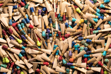 Hundreds of bassoon reeds in a large pile