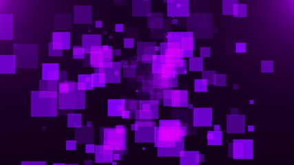 Space with many flying transparent squares. Computer generated 3d rendering abstract backdrop