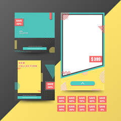 Banner design with discount tag  for advertisign. Vector EPS10.