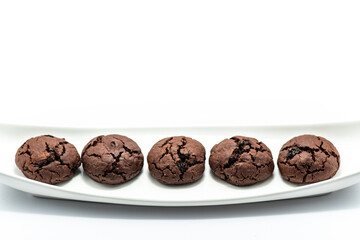 Cookies on a white background in the studio.