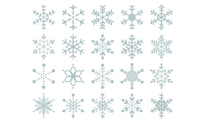 イラスト素材：雪、結晶、イラスト