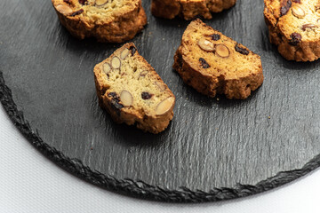 Cookies on a white background in the studio.
