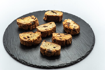 Cookies on a white background in the studio.