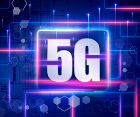 Fototapeta premium 5G abstract conceptual information technologies background - illustration