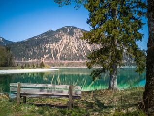 bench in the mountains