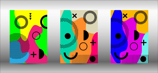 Memphis background set covers.