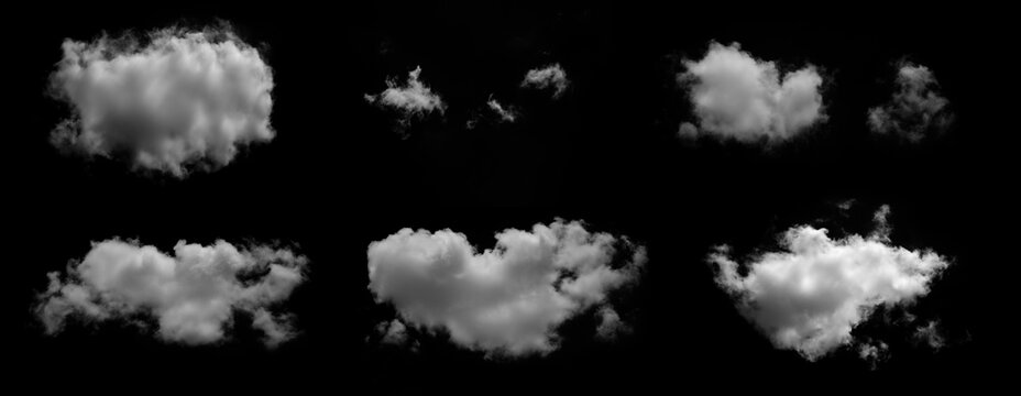 White cloud with black background