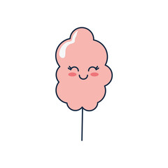kawaii sweet cotton icon, flat style