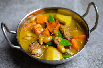 Massaman curry with leftover Christmas turkey, butternut squash and potatoes