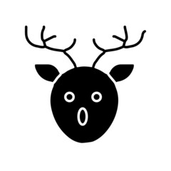 Cute Reindeer head glyph icon