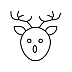 Rein-deer Wild Animal line icon