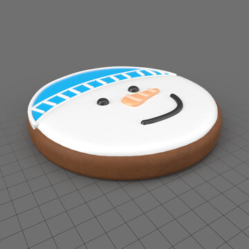 Snowman head Christmas cookie