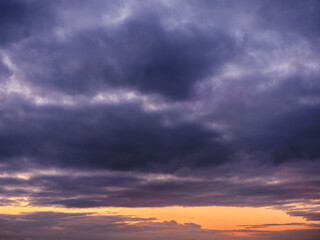 Dramatic sunset sky with clouds