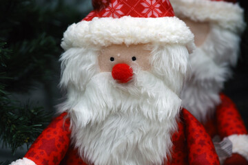 Christmas or new year background. Santa Claus in a red