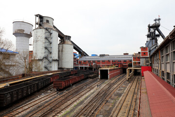 Coal train running on railway, Tangshan, China