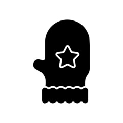 Stary Gloves for winter glyph icon