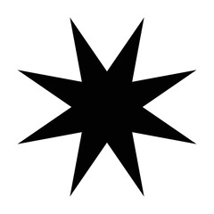 star of 8 points silhouette style icon vector design